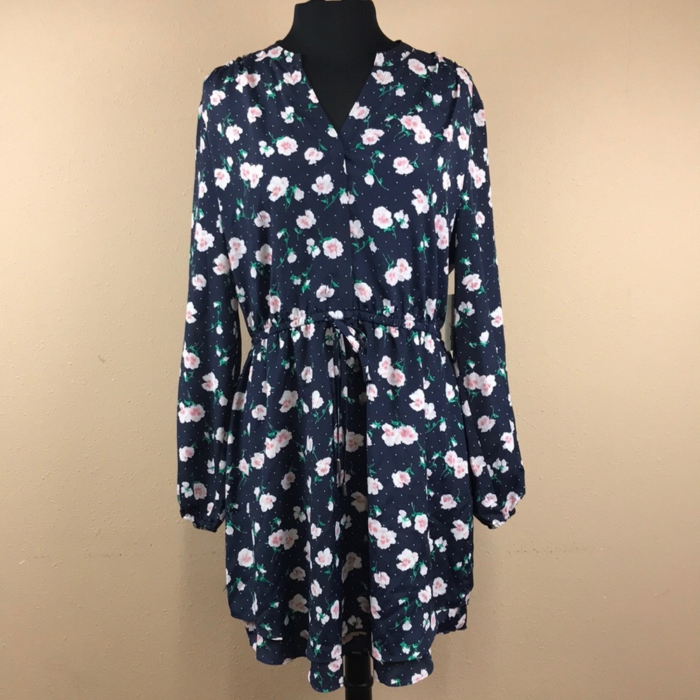 Maison Jules Double-Hem Split-Neck Dress Size XL